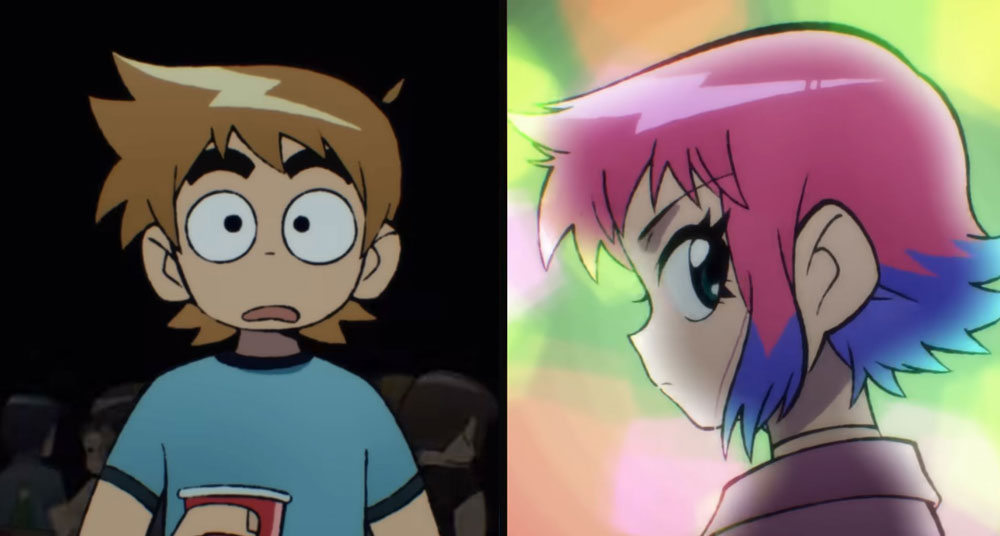 Collage aus der Netflix-Serie Scott Pilgrim hebt ab